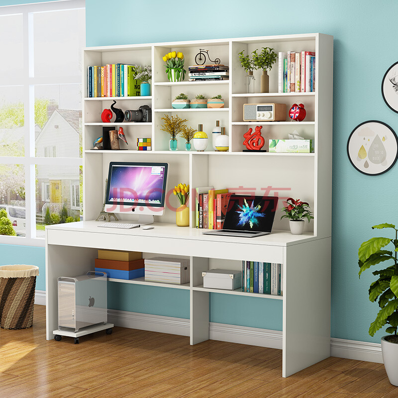 学生书桌书柜组合电脑台式桌免漆板写字桌学生家用经济型书桌书柜组合