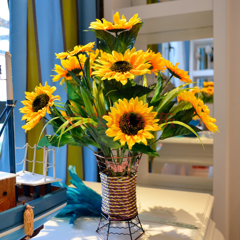 假花假花向日葵仿真花干花束绢花太阳花装饰花客厅摆设餐桌花艺小摆件