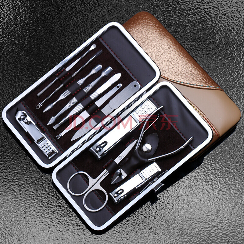 8款不锈钢鹰嘴指甲钳修甲刀套装美甲工具修死皮磨甲修脚刀 金色八件套