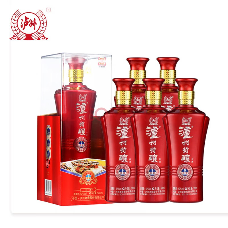 泸州老窖股份 特酿共赏9 42度婚宴礼盒白酒 整箱 500ml*6瓶