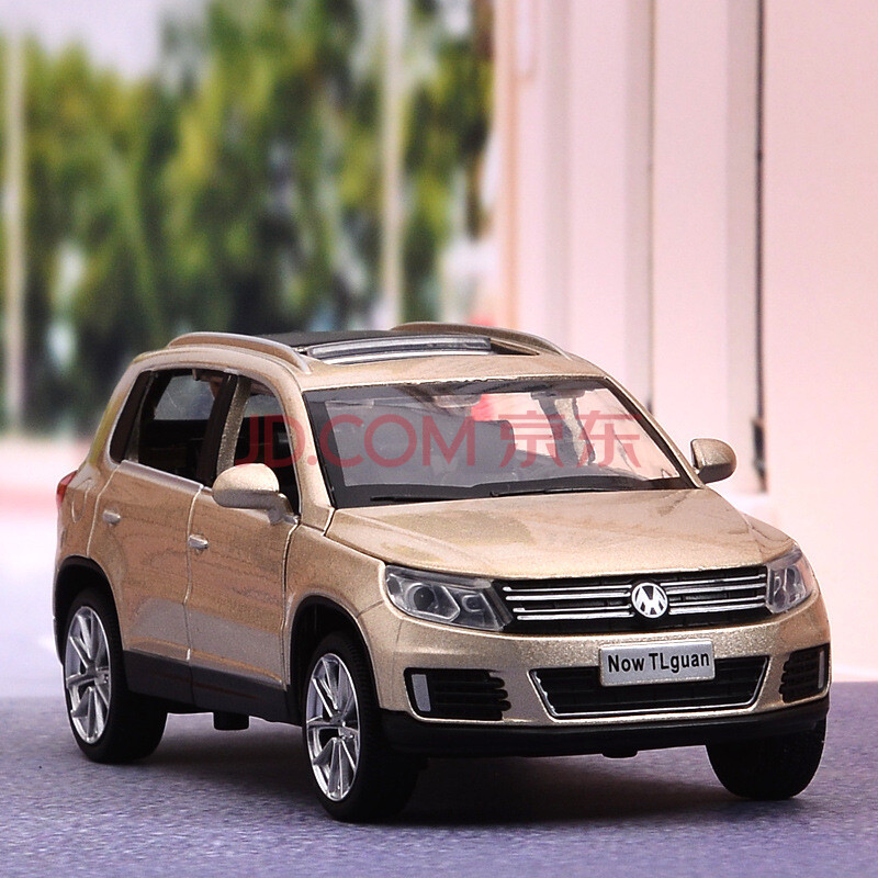 大众途观合金汽车模型1:32七开门回力声光越野车儿童玩具车 白色