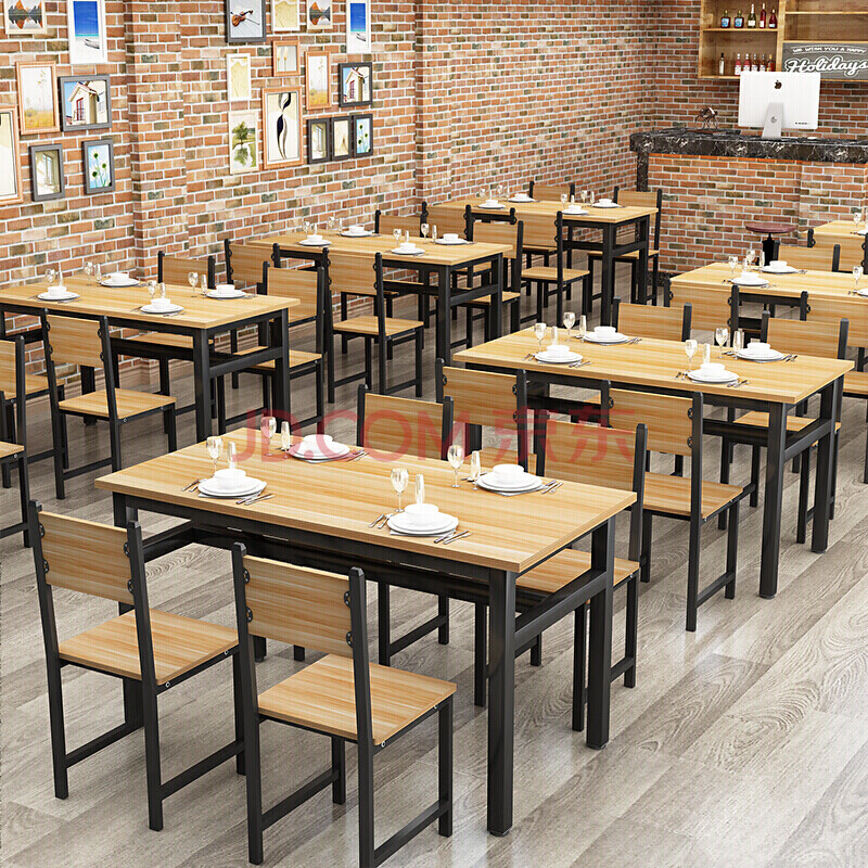 餐厅桌子食堂小吃部面馆大排档桌子家用餐桌饭店组合餐饮桌歺桌椅组合