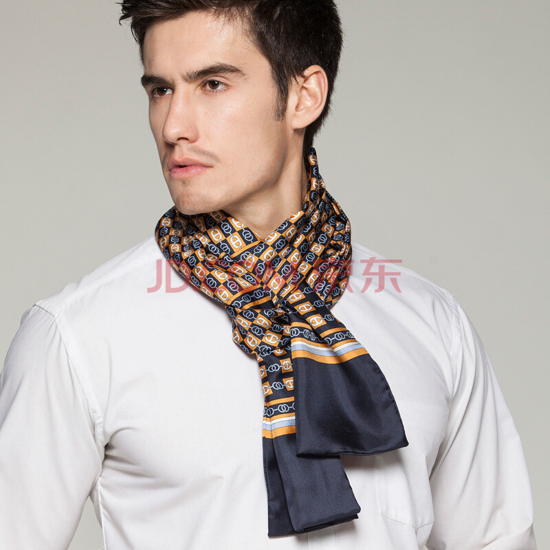 同款100%桑蚕丝男士长丝巾高档真丝围巾薄秋冬季商务西装衬衫领巾长巾
