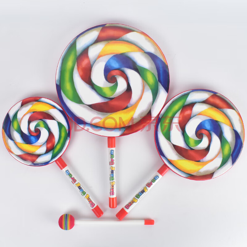 幼儿园玩具教具儿童早教棒棒糖鼓奥尔夫打击乐器6寸8寸10音乐教具抖音