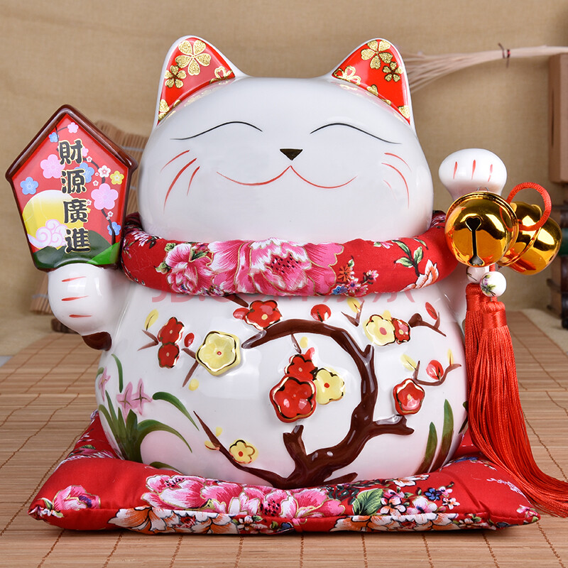 金火把 招财猫陶瓷存钱罐储蓄罐乔迁家居装饰品开业店铺前台吧台摆放