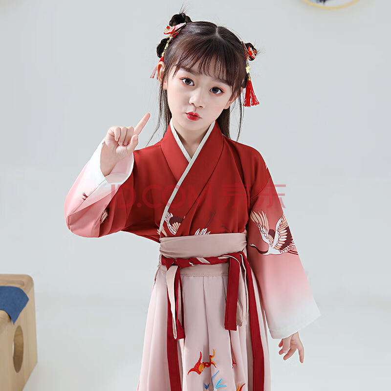儿童汉服女仙女裙古装中国风网红春夏款小女孩小学生长袖古风汉服可爱