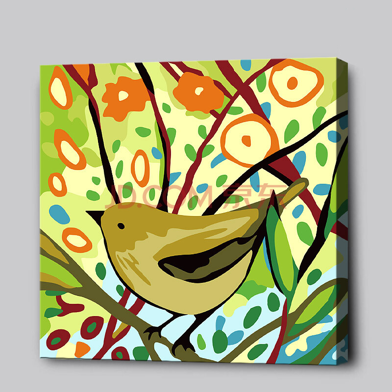 俊艺 春鸣 数字油画风景花鸟系列自画卧室客厅装饰画 三联 四联 风景