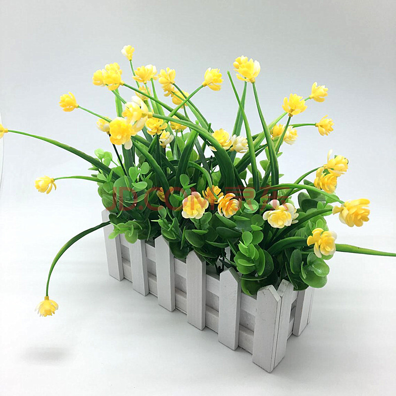 塑料假花插花绢花干花束仿真花套装客厅家居装饰品木栅栏摆设摆件