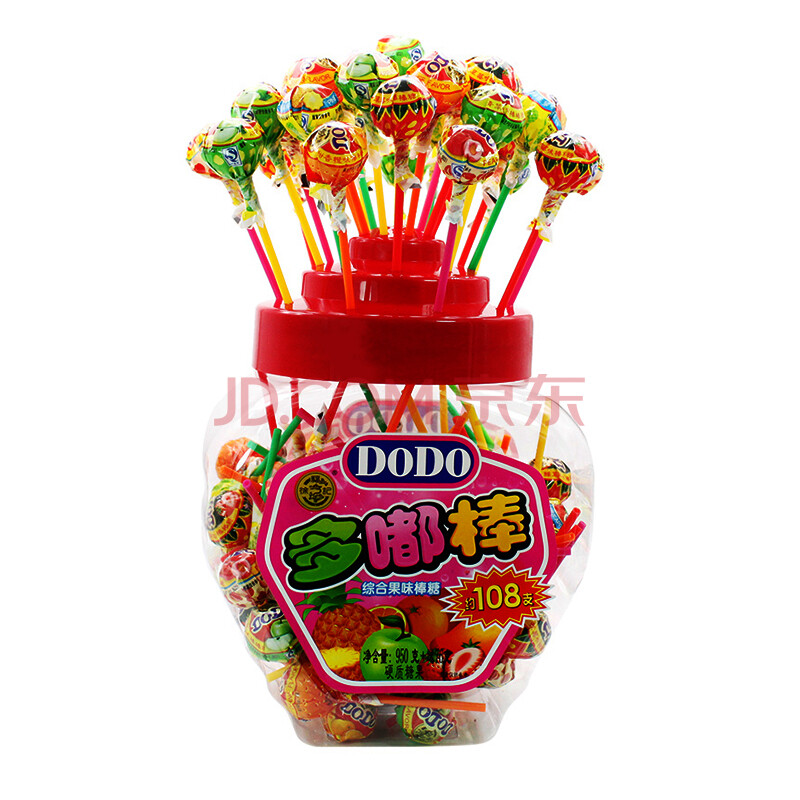 徐福记棒棒糖dodo多嘟棒 水果味桶装100支综合果味大