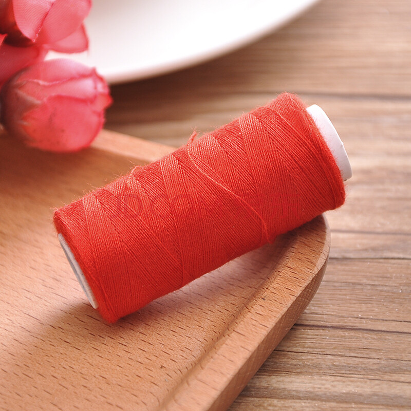 缝纫机针线包 盒针缝纫针组合 针包圆盘针手工手缝针 缝纫线一卷-红色