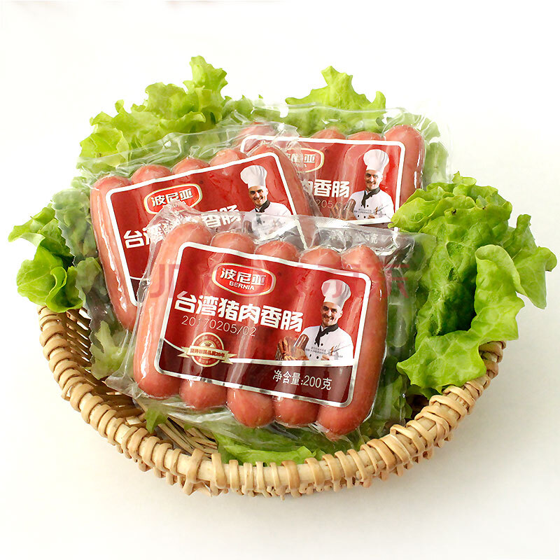 波尼亚 台湾猪肉香肠 火腿肠早餐肠 200g/袋 台式烤肠 冷藏熟食