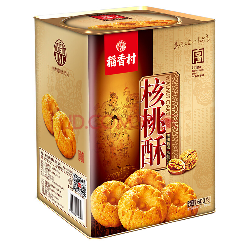 稻香村(daoxiangcun) 稻香村糕点核桃酥月饼干蛋糕早餐零食 铁盒装
