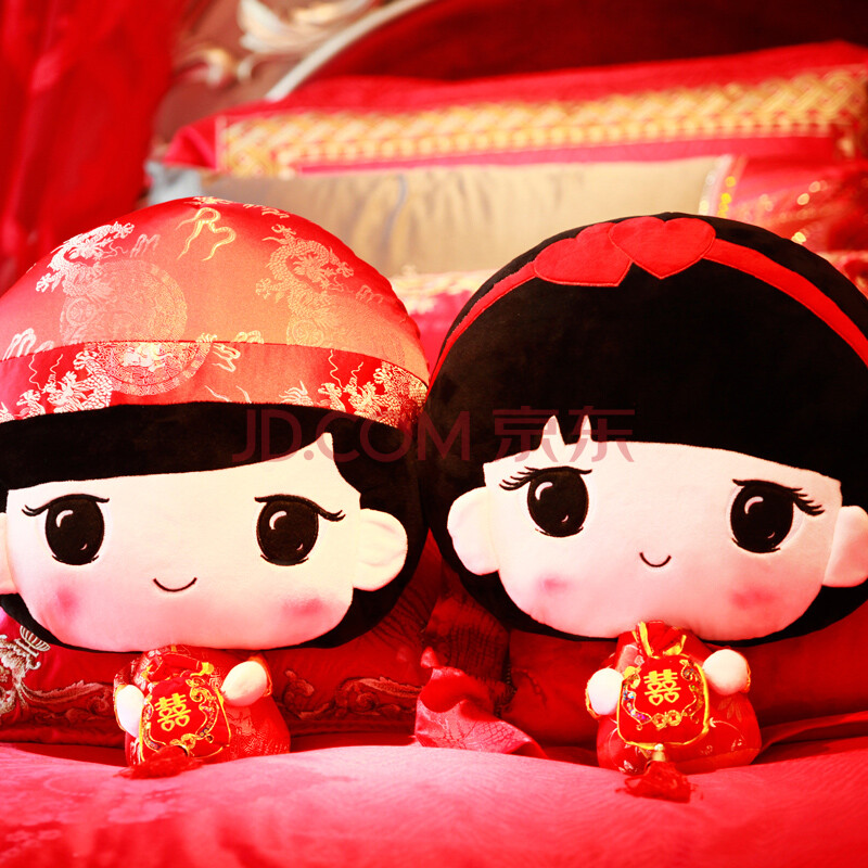 【3免1】 婚庆一对情侣公仔毛绒玩具布玩偶新婚房喜娃创意结婚礼物