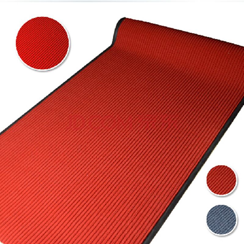 华庭丽娜 双条纹居家地垫地毯 客厅茶几浴室浴室门垫玄关垫 喜庆红 0.