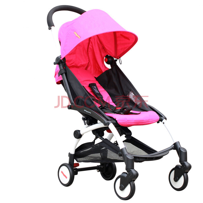 kiddopotamus婴儿推车轻便折叠伞车超轻便携可坐躺避震宝宝手推车 玫
