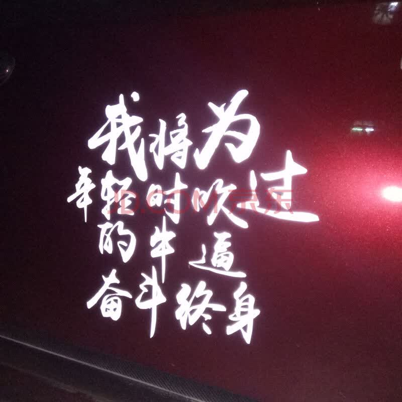 帝图车贴 我将为年轻时吹过的牛逼奋斗终身励志个性创意汽车贴纸车门