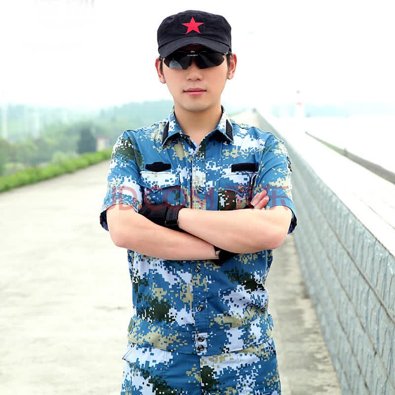 2016新款短袖海洋迷彩服夏季学生军训迷彩服作训服耐磨吸汗纯棉军迷男