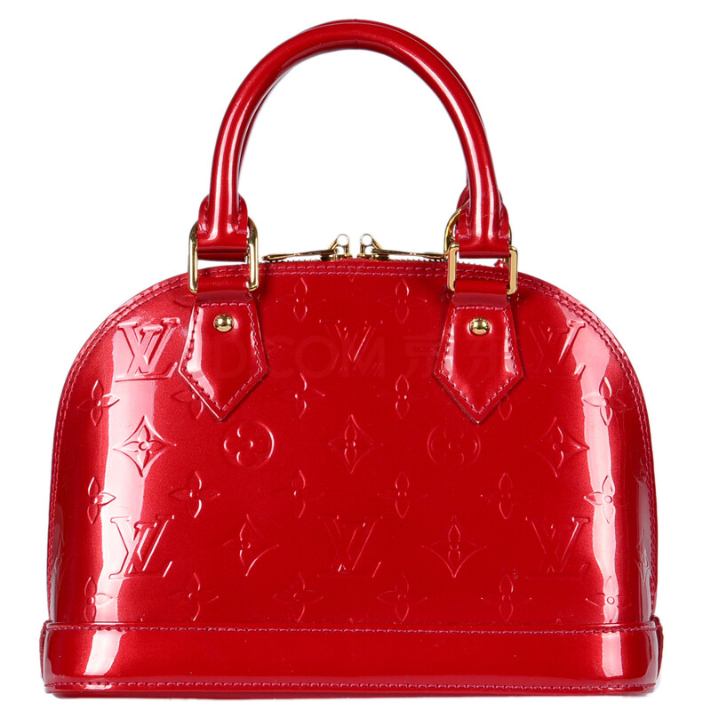 lv 路易威登苹果红alma mm漆皮手提包 苹果红