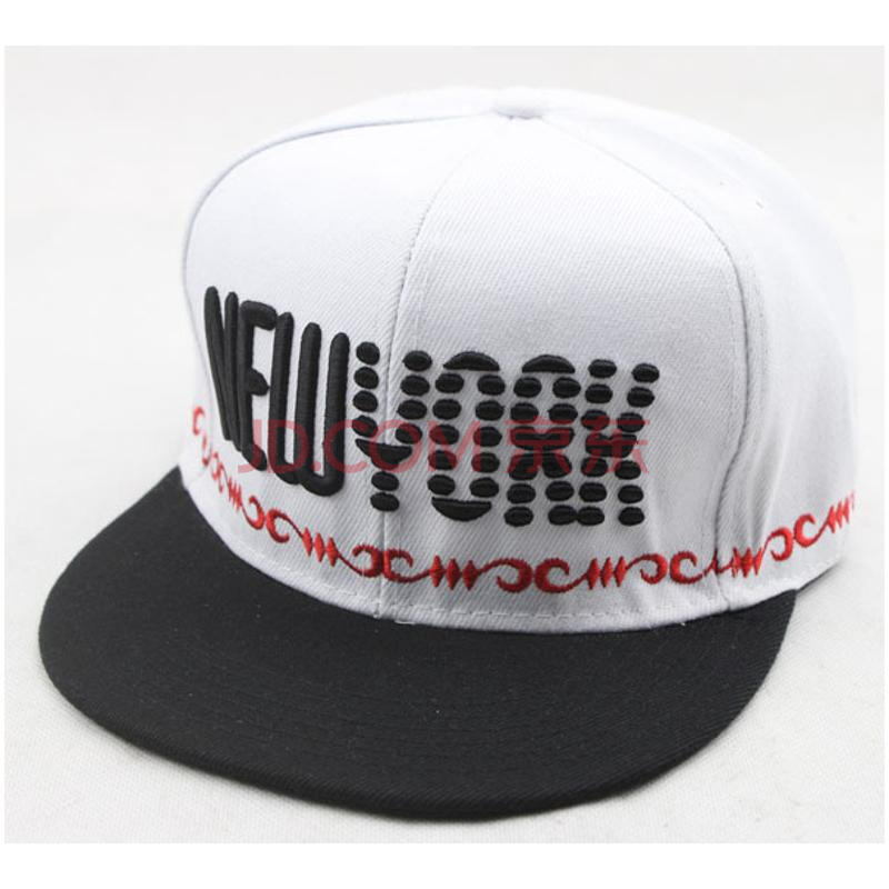 男女士平沿街舞嘻哈帽子 欧美字母new york棒球帽子bd 白色