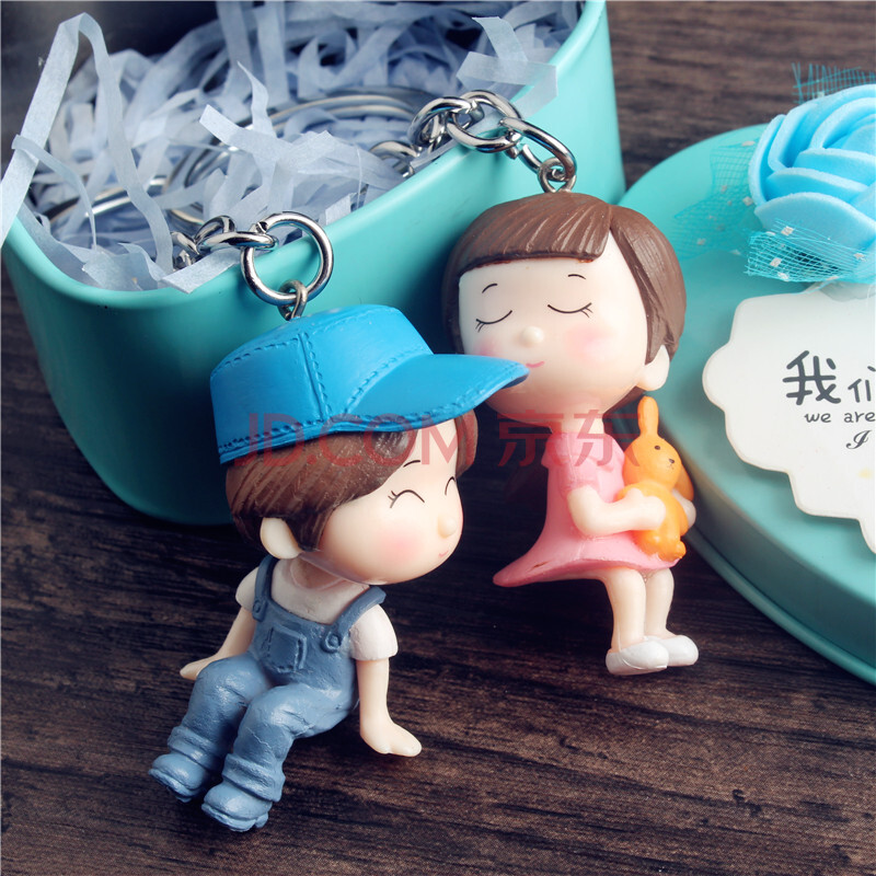 draco 可爱情侣钥匙扣娃娃超萌韩版浪漫卡通3d立体公仔汽车钥匙挂件