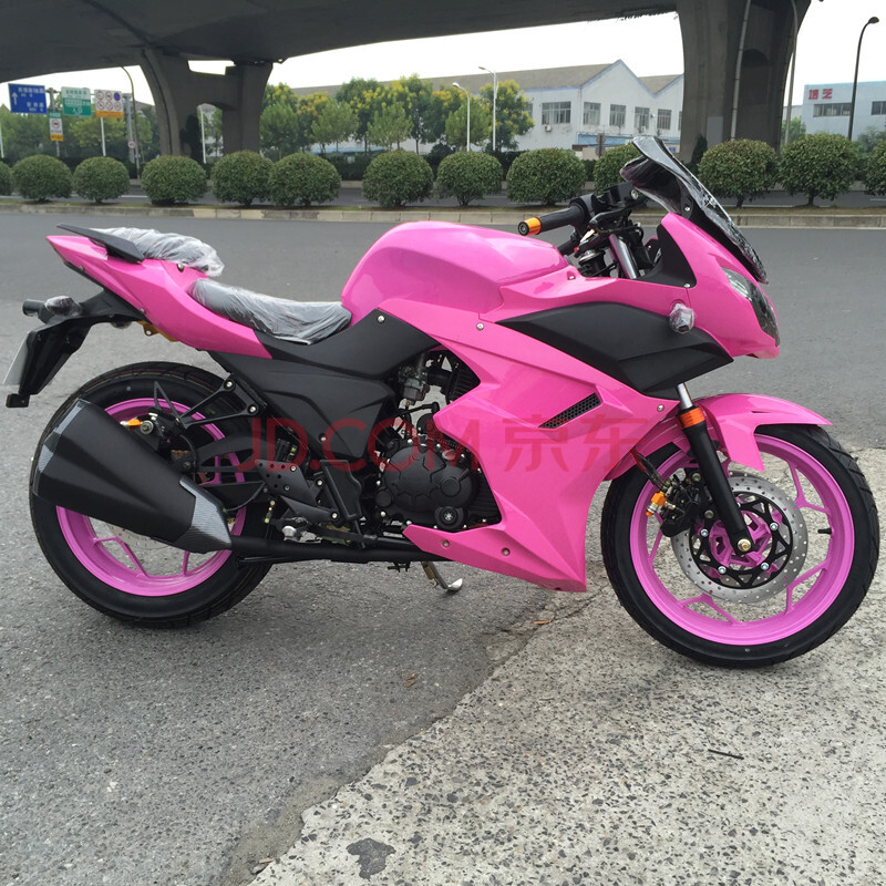 国四地平线s款摩托车跑车200单缸电喷大型趴赛机车可上牌 粉色 国四