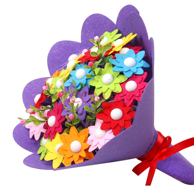 教师节母亲节冬季diy儿童手工纽扣花束 材料制作包 创意玩具 盆栽圣诞