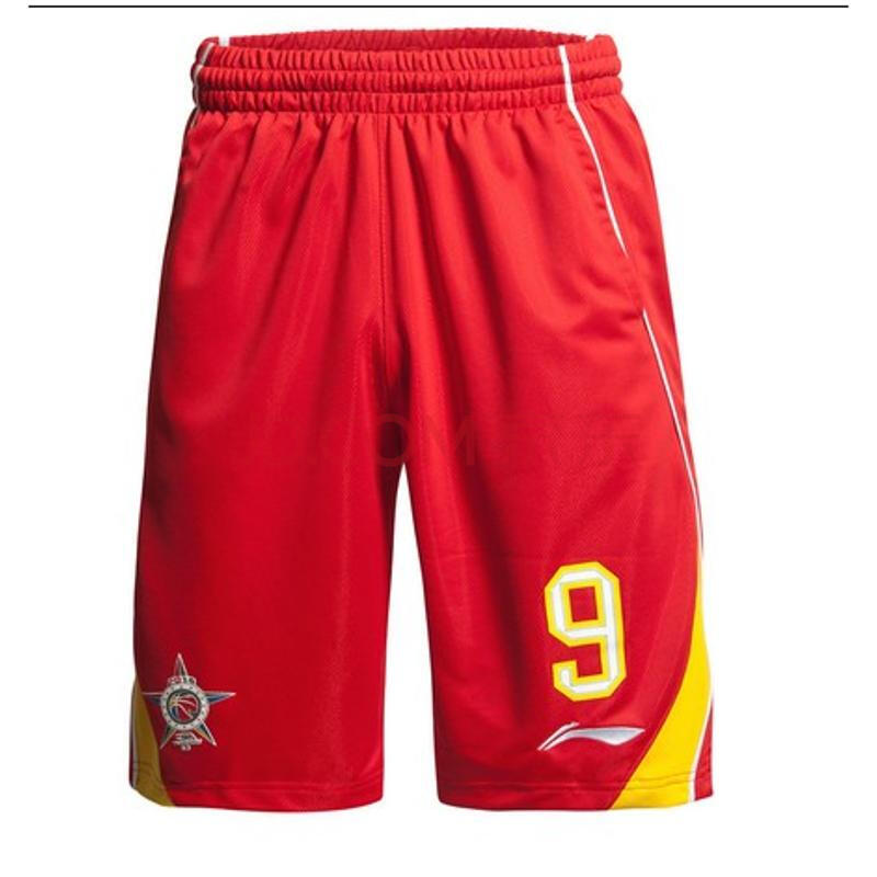 运动服饰 运动裤 李宁 李宁cba篮球全明星系列比赛裤aapj173-1 红色