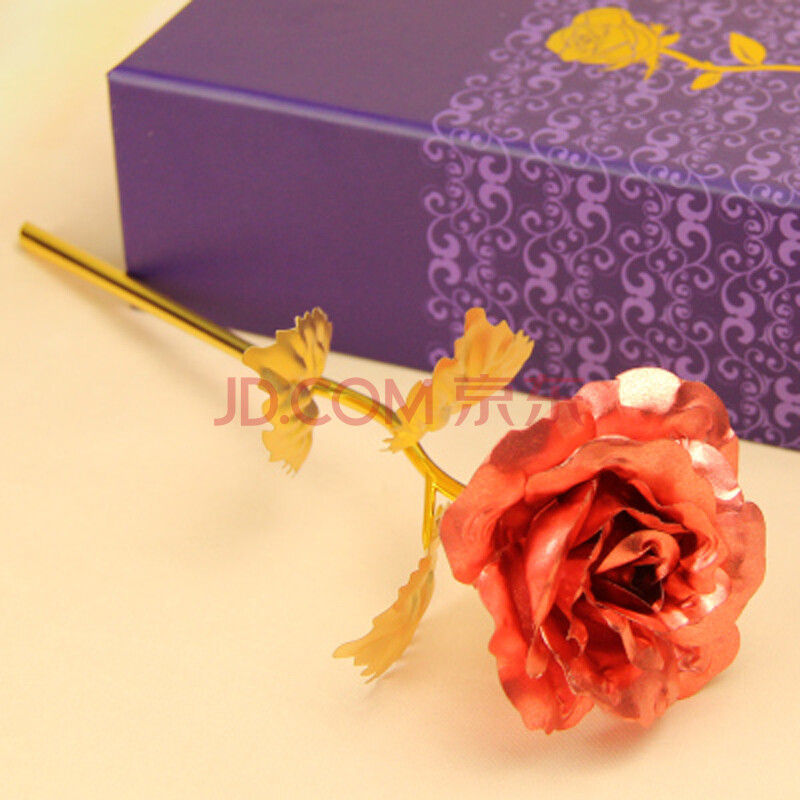 创意金玫瑰花24k金箔花大号金花 送女朋友老婆生日礼物中圣诞节礼品