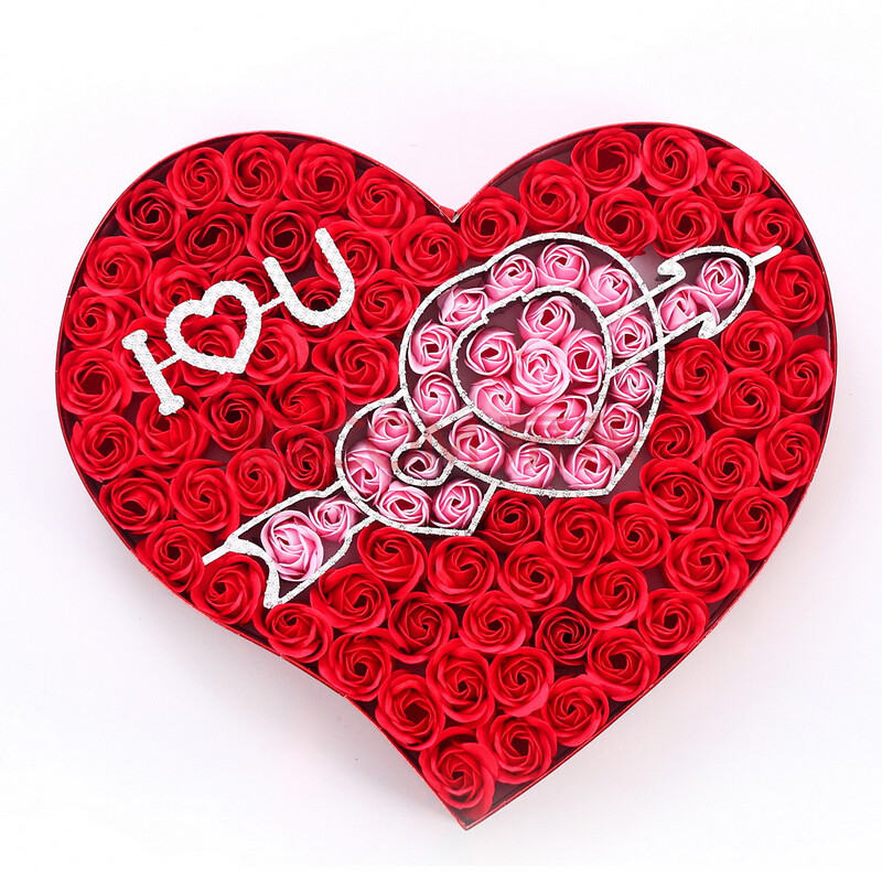 米兹miez永生花【99朵一箭穿心红色香皂花】礼盒 玫瑰花创意礼品生日