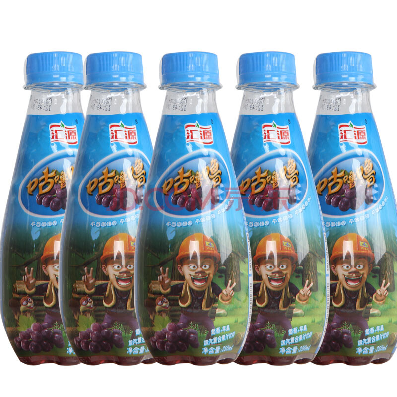 汇源 咕噜噜 加汽复合果汁饮料 葡萄 苹果味*5瓶装