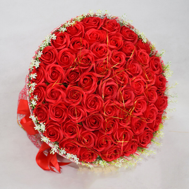 生日礼物玫瑰花束肥皂花礼盒送女生母亲老婆浪漫七夕情人节香皂花99朵