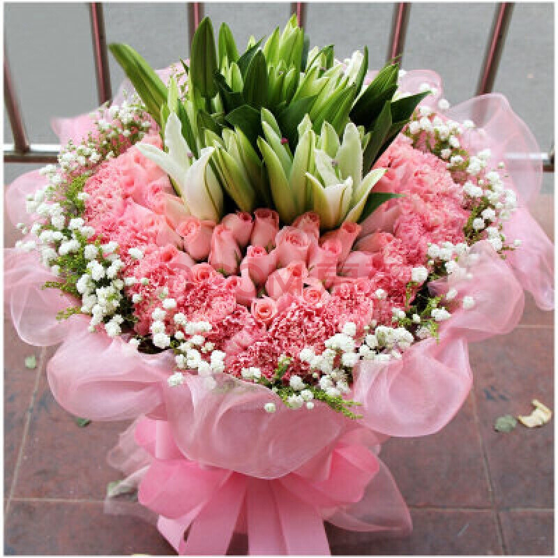 母亲节花束送妈妈百合红粉康乃馨生日鲜花速递同城长辈礼物全国送花