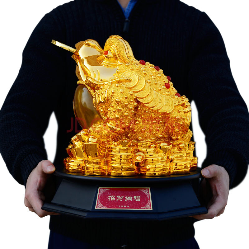 壹雕世家 金蟾摆件大号开光招财三足金蟾蜍店铺公司开业礼品风水工艺