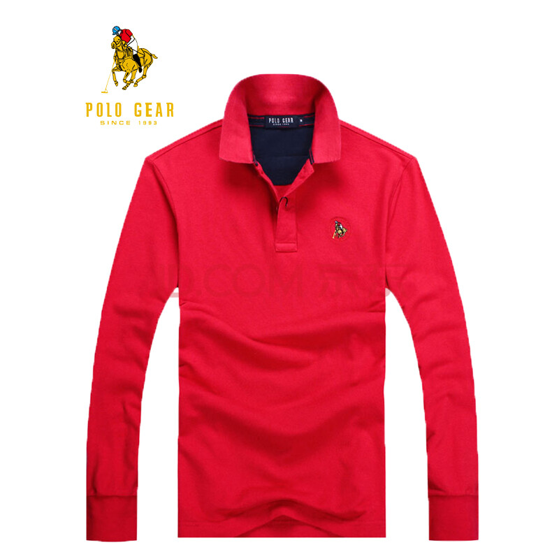 pologear 马球吉尔 专柜正品 纯棉长袖polo衫男装休闲翻领长袖t恤pts