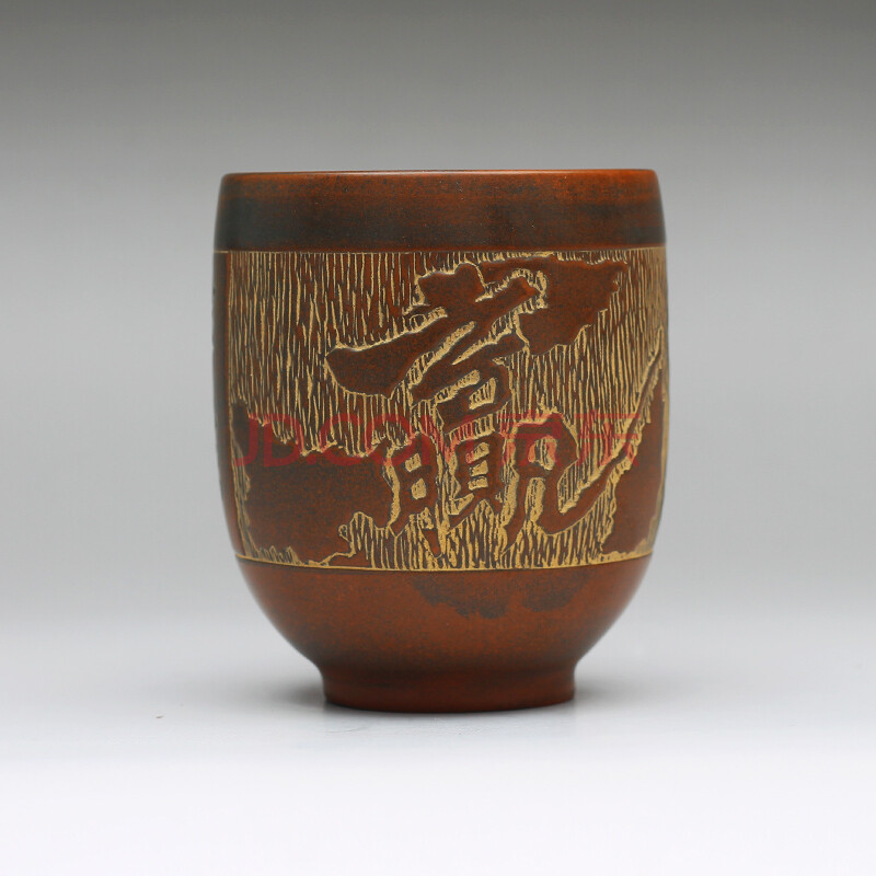 国高工 广西省工艺美术大师 坭兴陶实力陶艺人 吴莹 浮雕赢家闻香杯