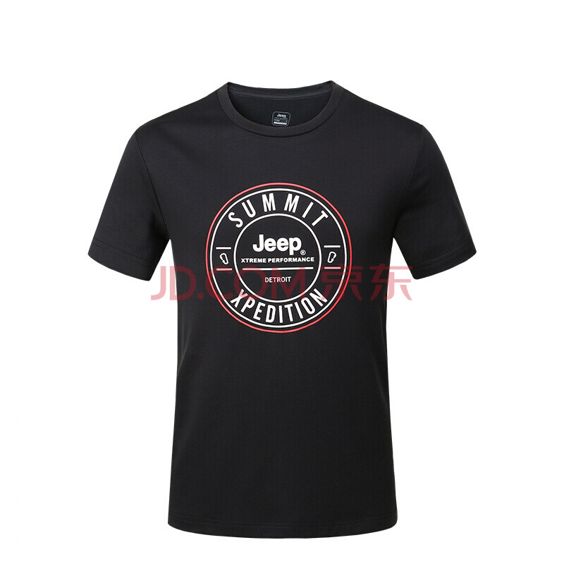 吉普(jeep)户外男t恤短袖纯棉短袖t恤4510 品牌黑 s (165/88b)