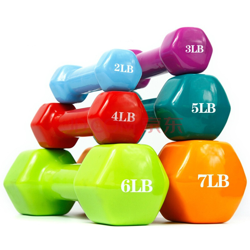 环保郑多燕浸塑女士哑铃手铃家用体育器械 颜色随机发货 10lb一只