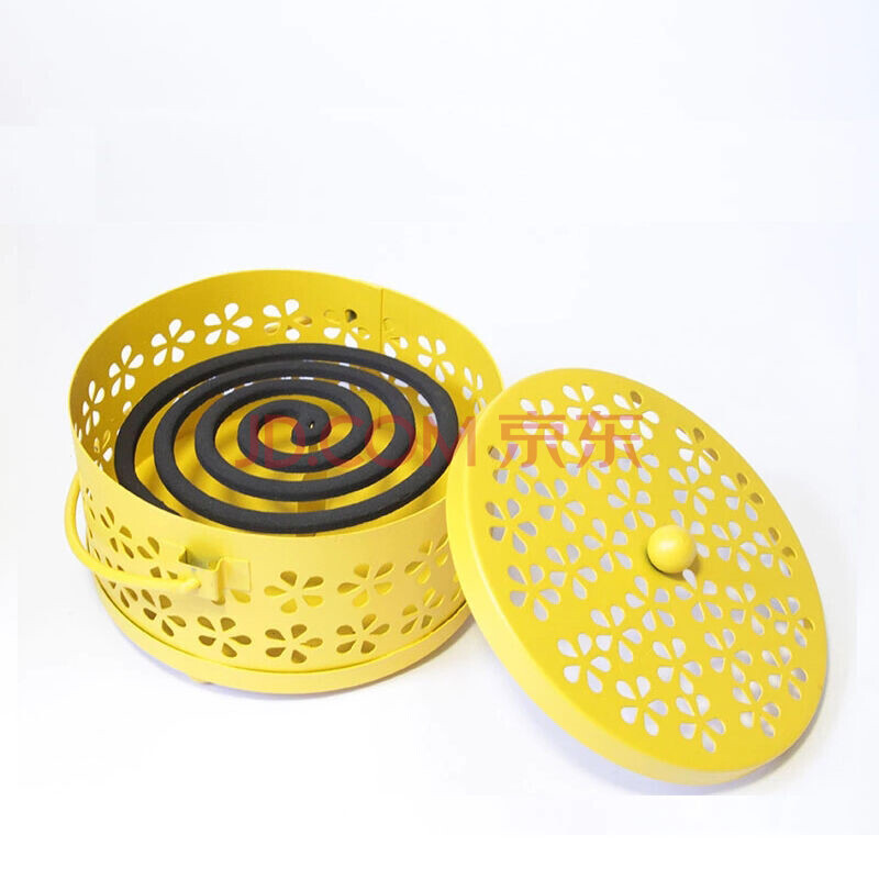 物有物语 蚊香盒 夏季家用灭蚊驱蚊防火防烫铁艺镂花带盖檀香架蚊香盘