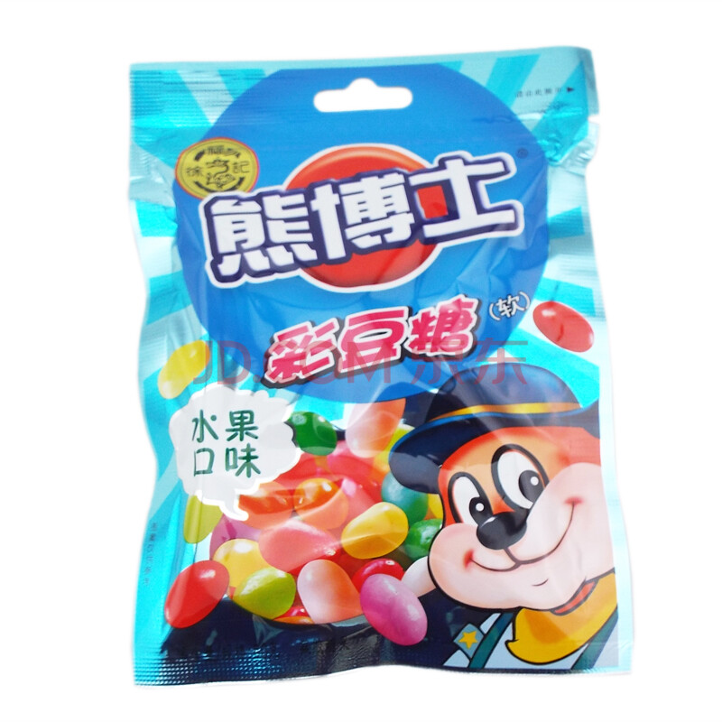 徐福记 熊博士 彩豆糖 橡皮糖 口嚼糖 嘟笛糖 可选 60g*10包 qq软糖