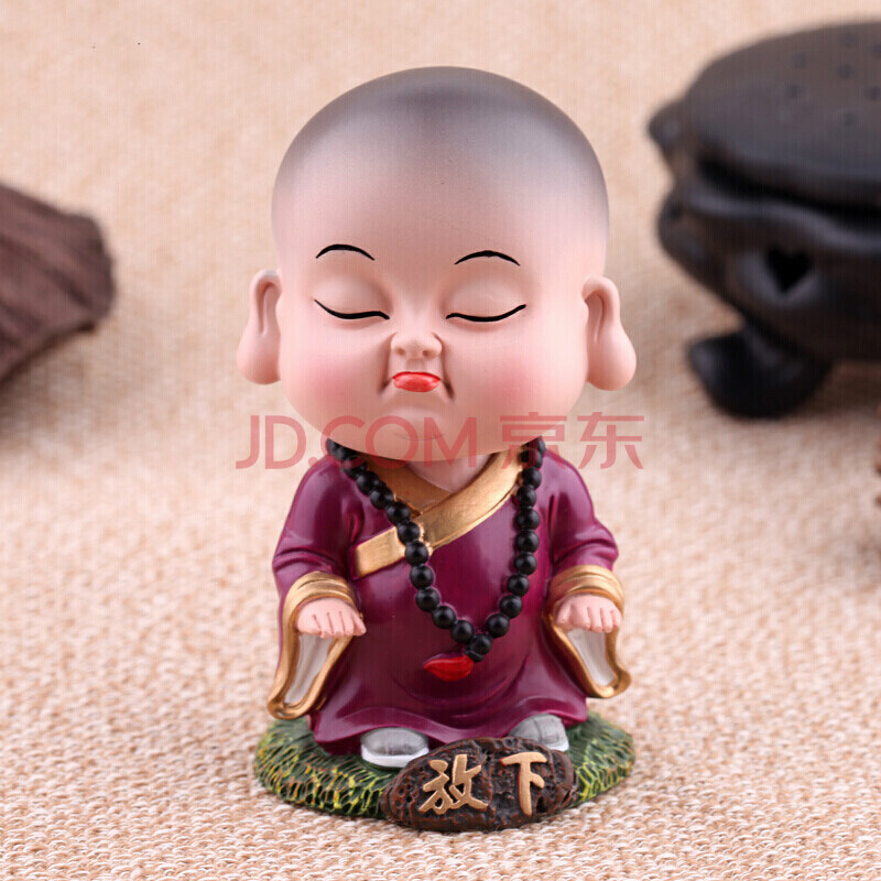 内饰品摆件车上装饰品汽车用品可爱车载车饰个性 摇头小和尚1尊-放下
