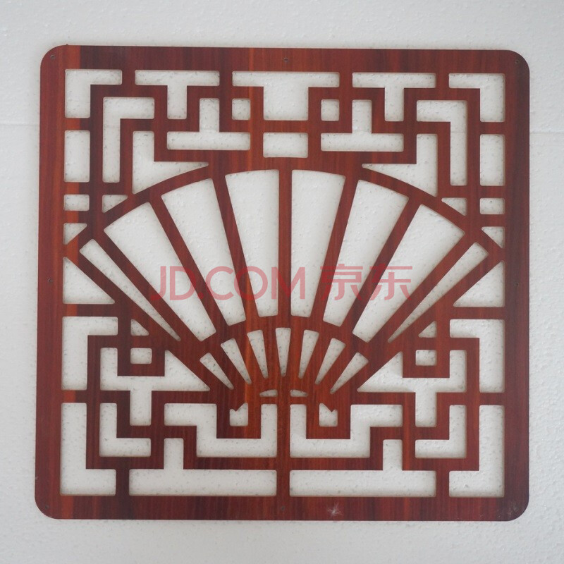 屏风中式木雕花镂空办公折叠隔断墙 客厅卧室简约环保门帘架c141 扇形