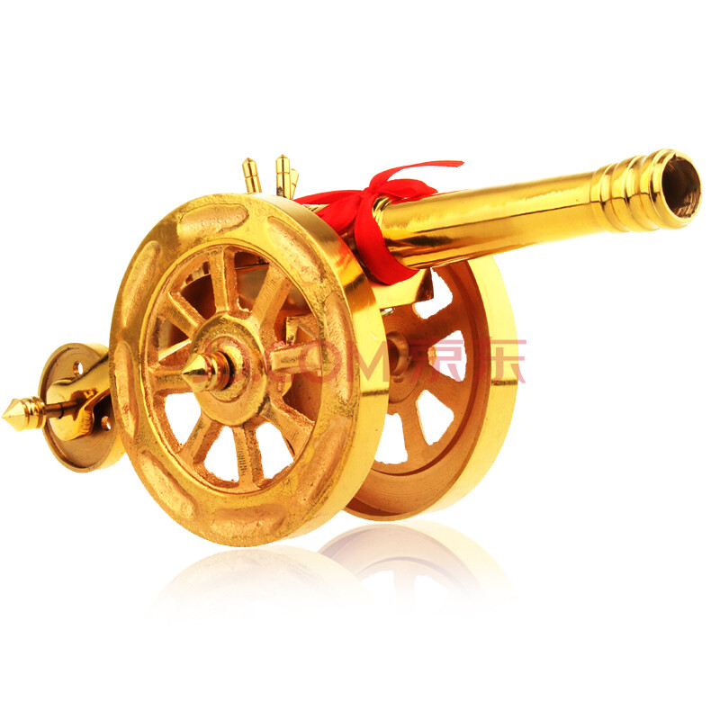 谷氏缘黄铜大炮家居摆件居家装饰品金属大炮开业礼品 小号长约18.6cm