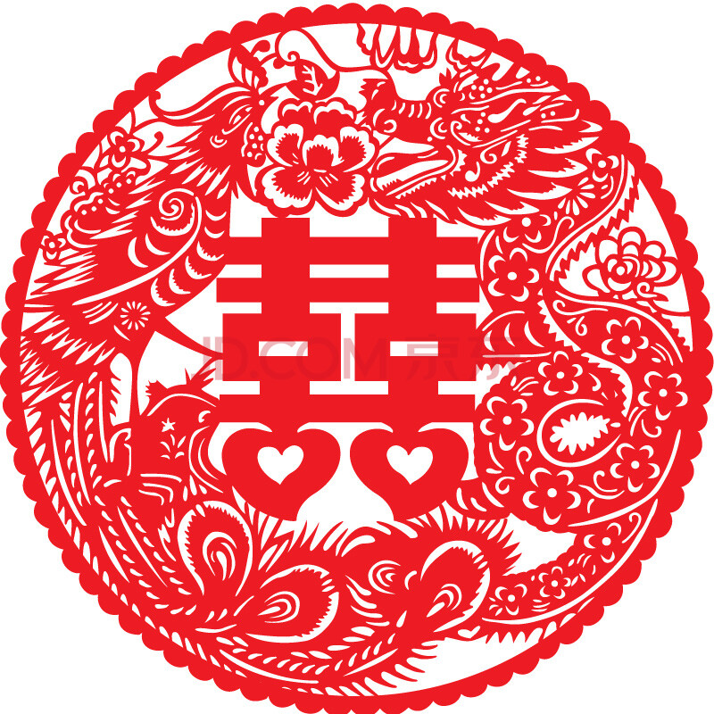 礼布置双喜字剪纸窗花玻璃静电喜贴纸婚房装饰喜字贴 龙凤喜静电贴 20