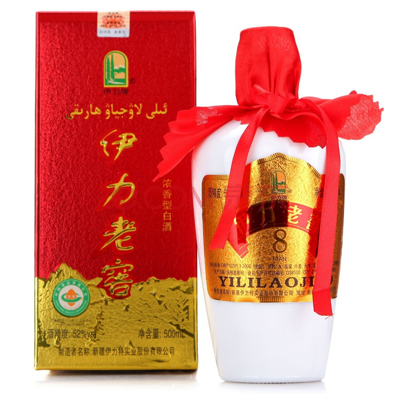 伊力特 伊力老窖 52度 单瓶装白酒 500ml 口感浓香型