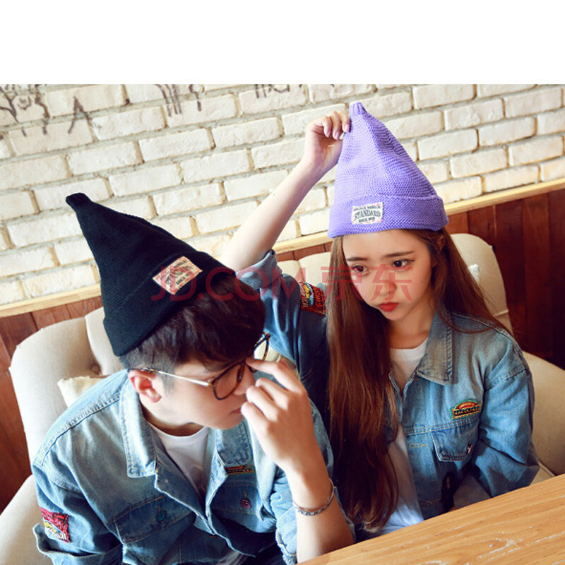 诚品 毛线帽子 女男 秋冬情侣帽子冬帽日系纯色情侣