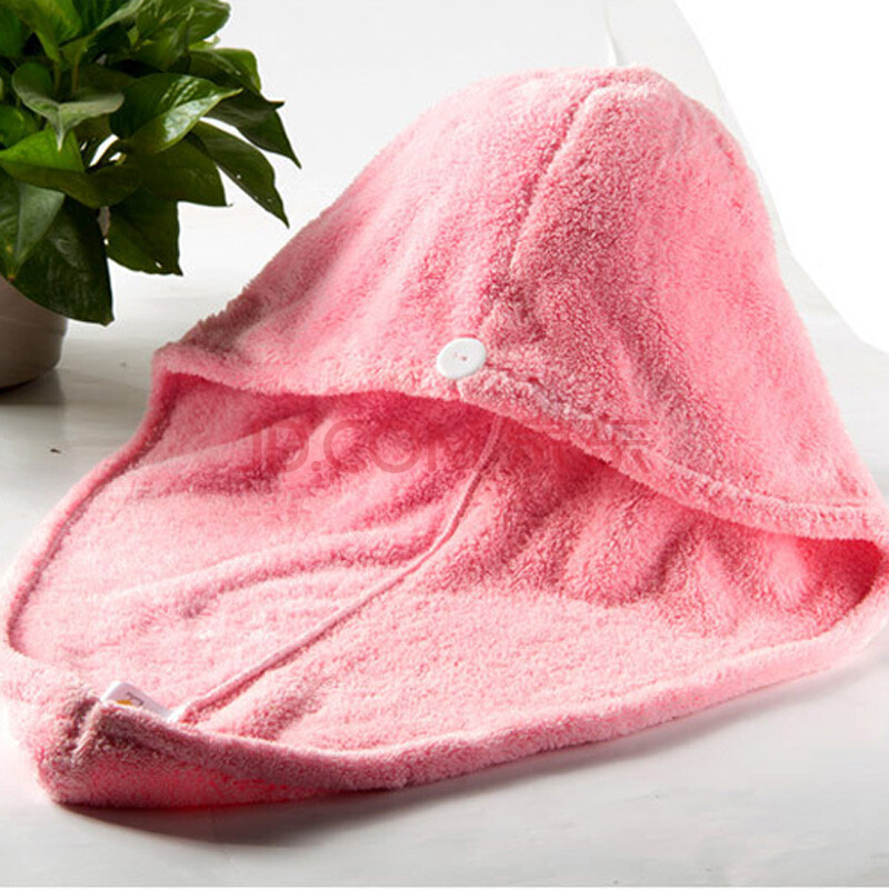 名佑 珊瑚绒干发帽韩国超强吸水加大加厚浴帽包头速干发毛巾浴帽 粉色