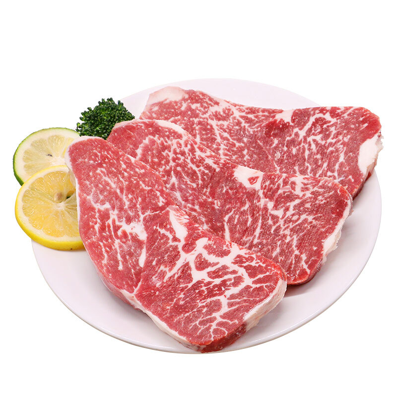 聚福鲜 冷冻澳洲安格斯谷饲牛腩排 500g 1盒 原切牛排牛扒雪花牛肉