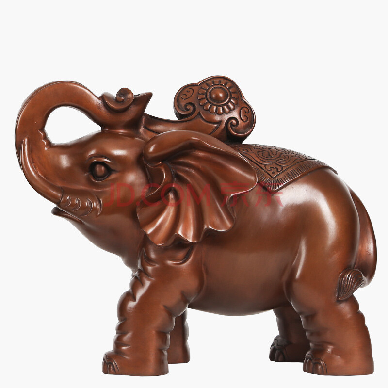 铜欣祥 紫铜大象摆件一对工艺品客厅家居装饰品摆设开
