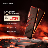 七彩虹(Colorful) 16GB (8G×2) DDR4 4000 台式机内存 马甲条 战斧·赤焰系列