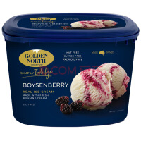 GOLDEN NORTH金若丝 香草波森莓味冰淇淋 2L*1桶/940g 家庭装鲜奶雪糕冰激凌